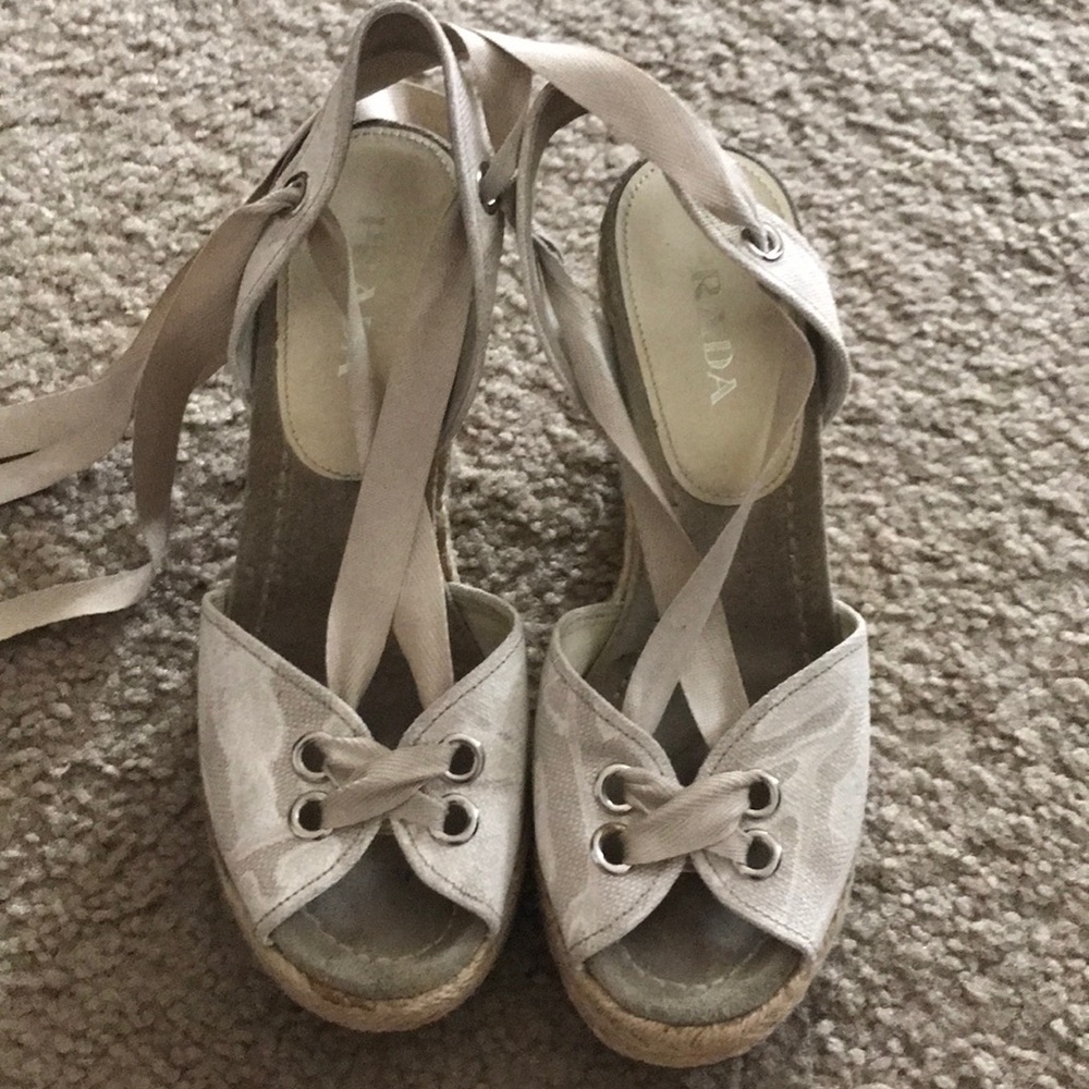 Prada Lace Up Espadrilles - 36.5